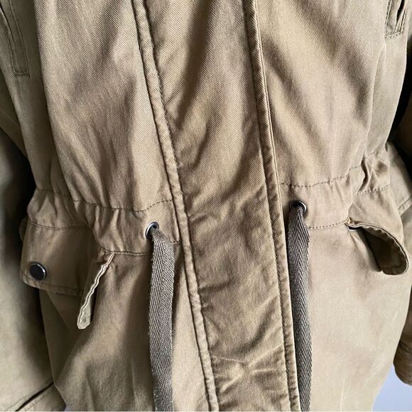 TOPSHOP Brown Parka Quilted Lined Winter Jacket with Faux Fur Trim Size US 6 - Picture 3 of 12